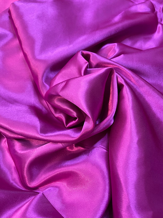Clearance -magenta satin silk yardage