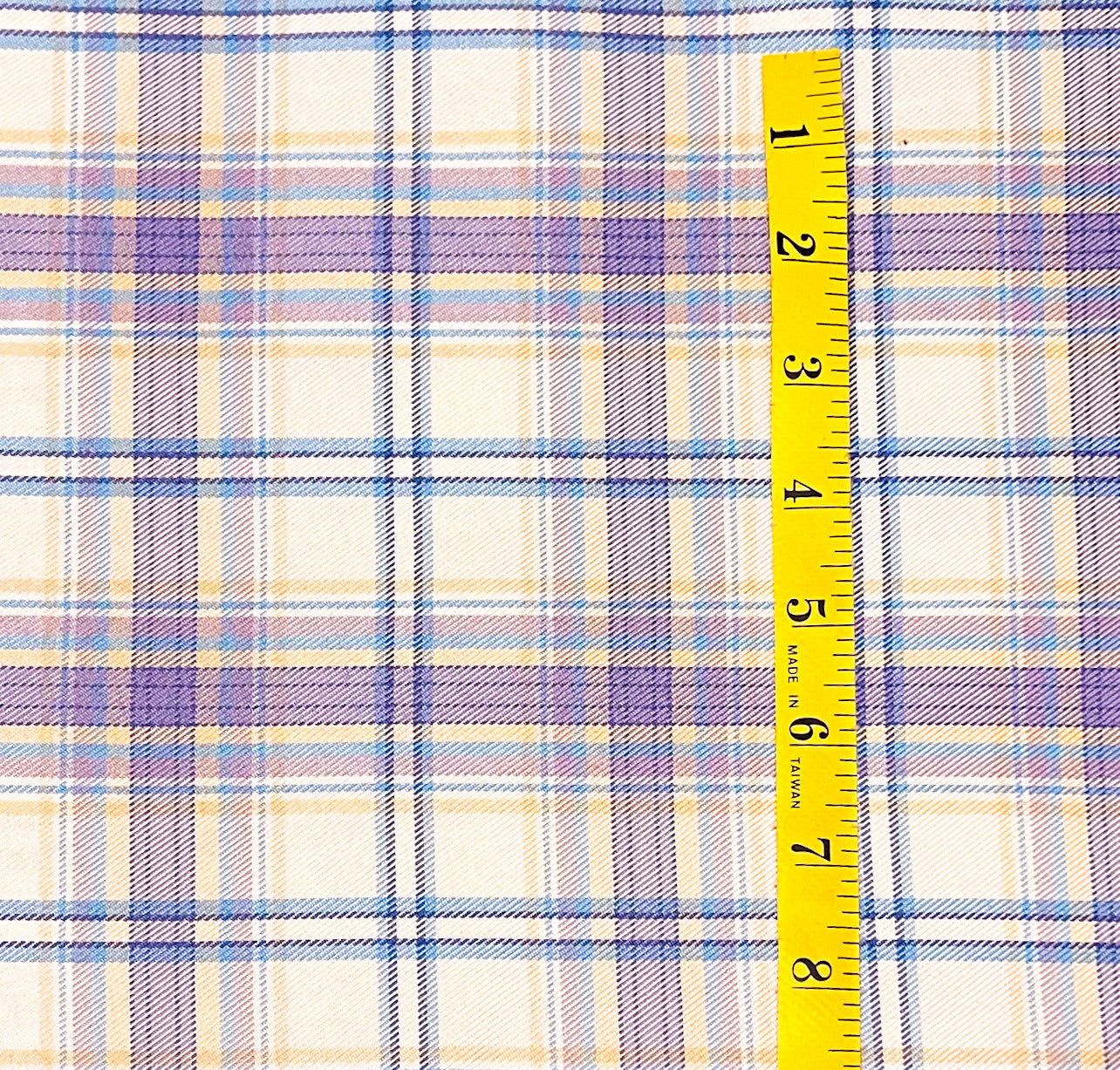 Plaid-white with purple and blue
