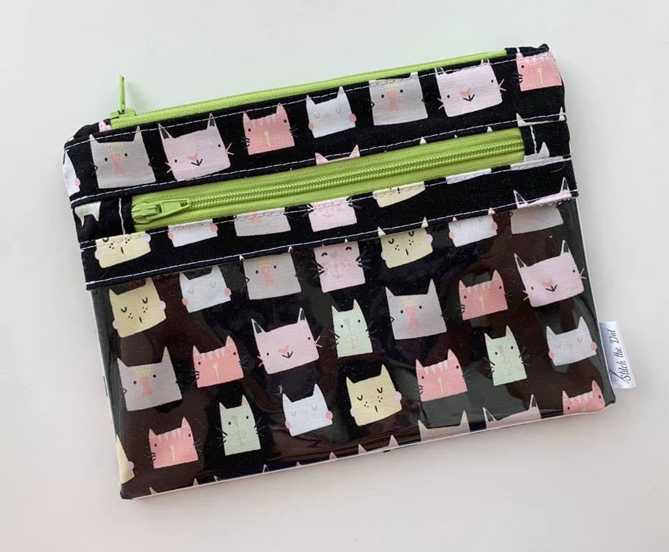 Clear Pocket Double Zipper Pouch digital pattern