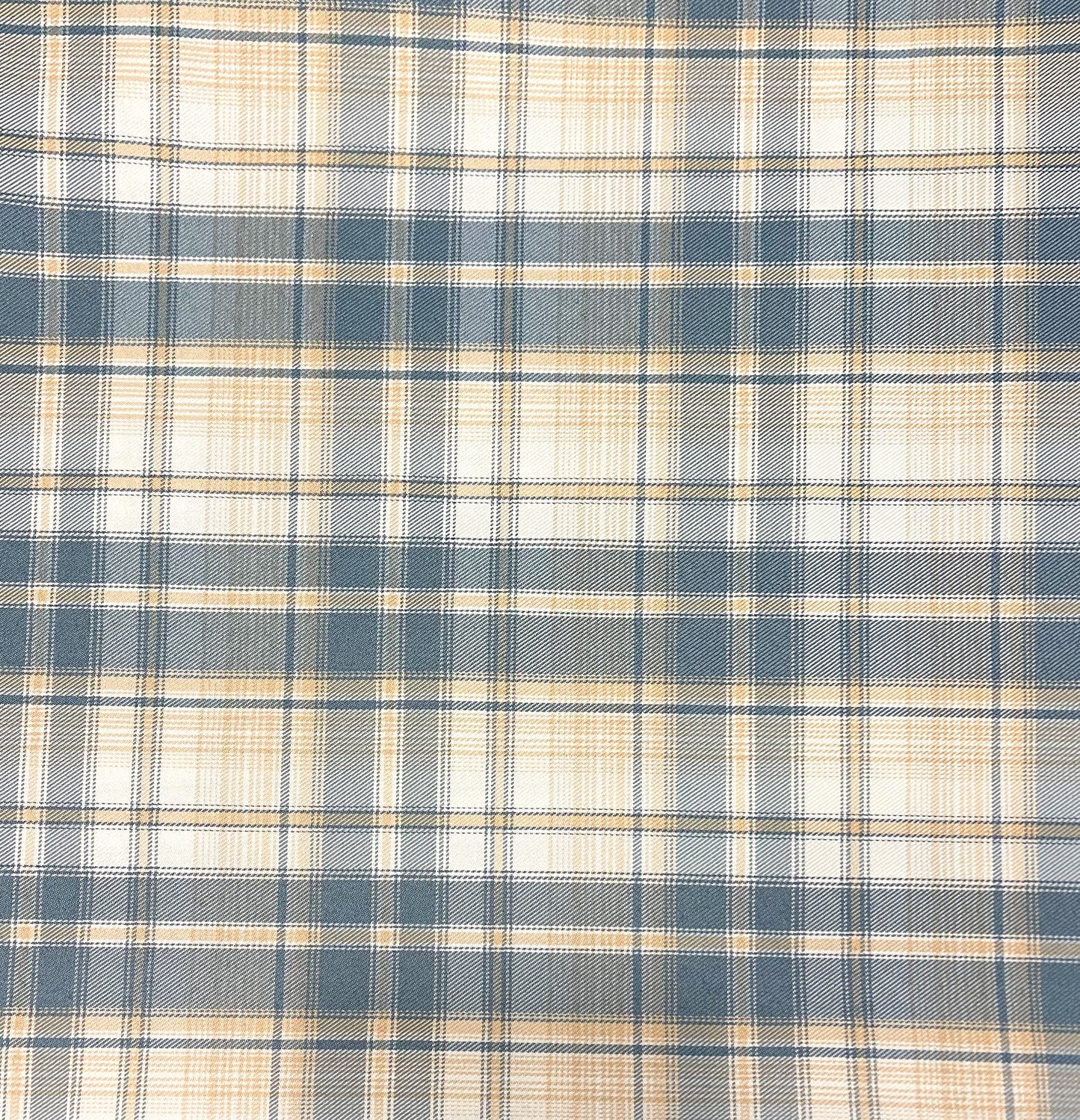 Plaid-blue and peach