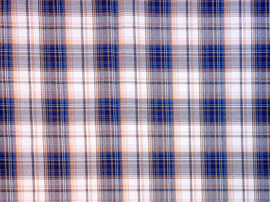 Plaid-navy and tan