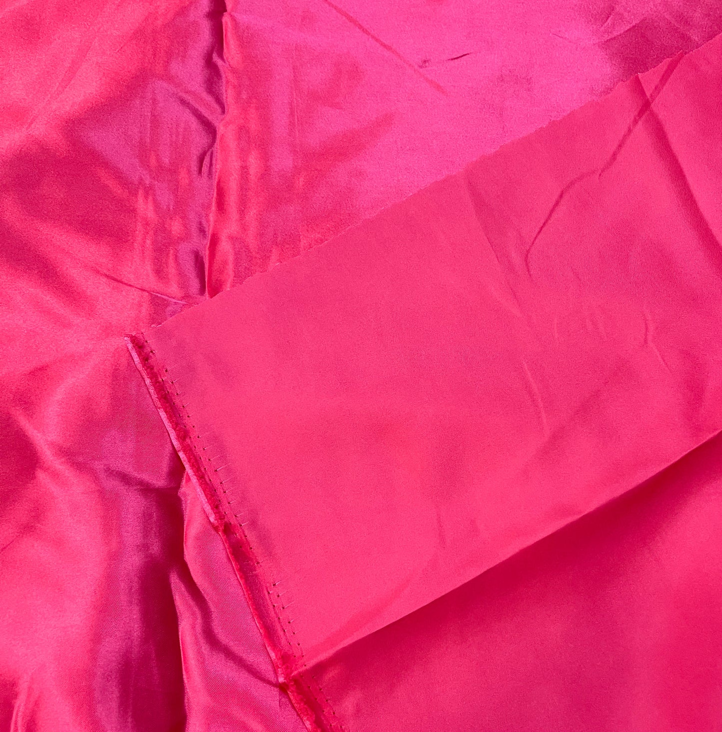 Clearance -bright pink satin silk yardage