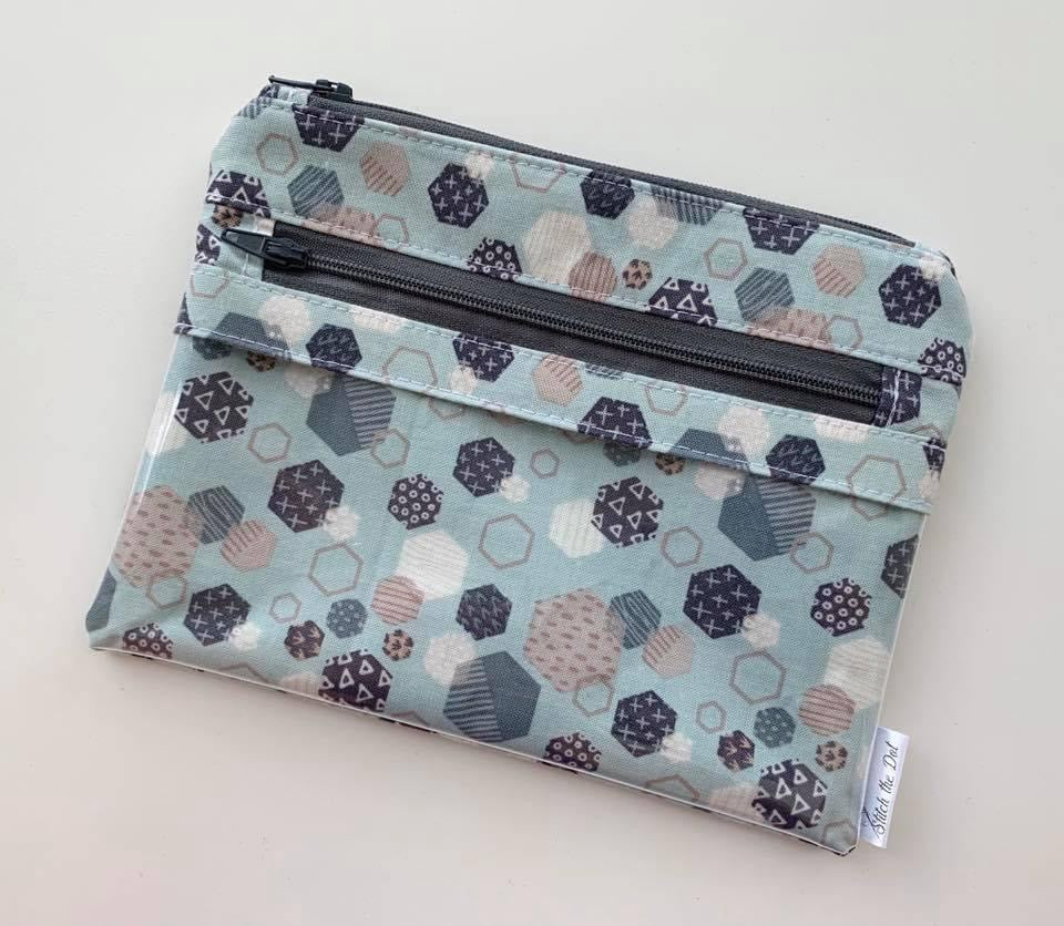 Clear Pocket Double Zipper Pouch digital pattern