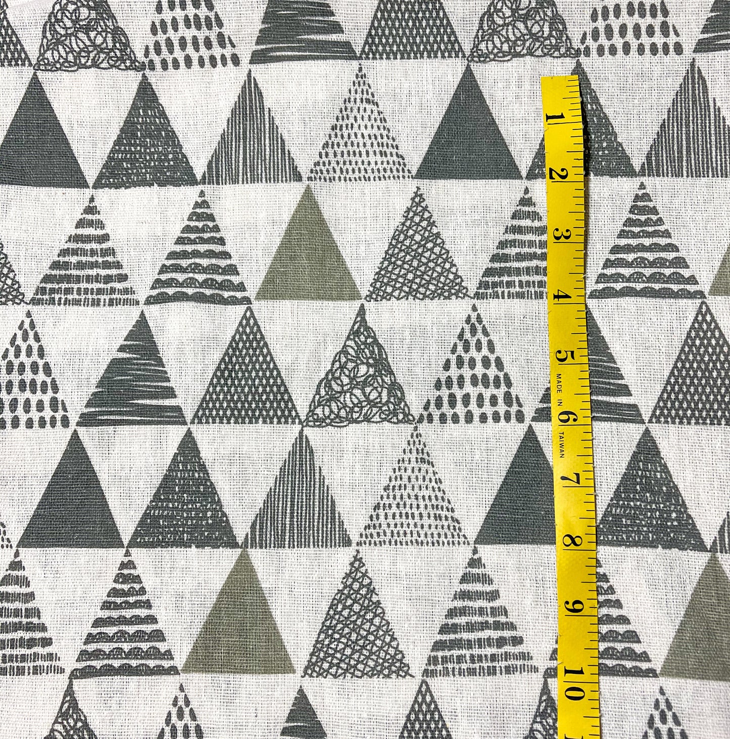 Clearance - Grey triangles burlap