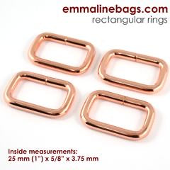 Emmaline brand Rectangular rings (4 pack) 1” (25mm)