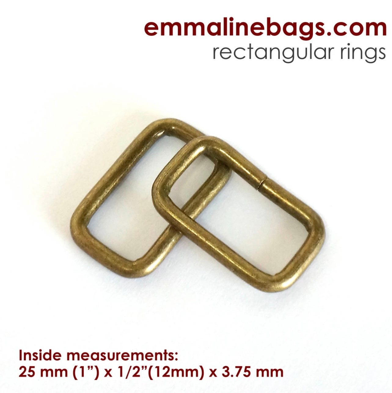 Emmaline brand Rectangular rings (4 pack) 1” (25mm)