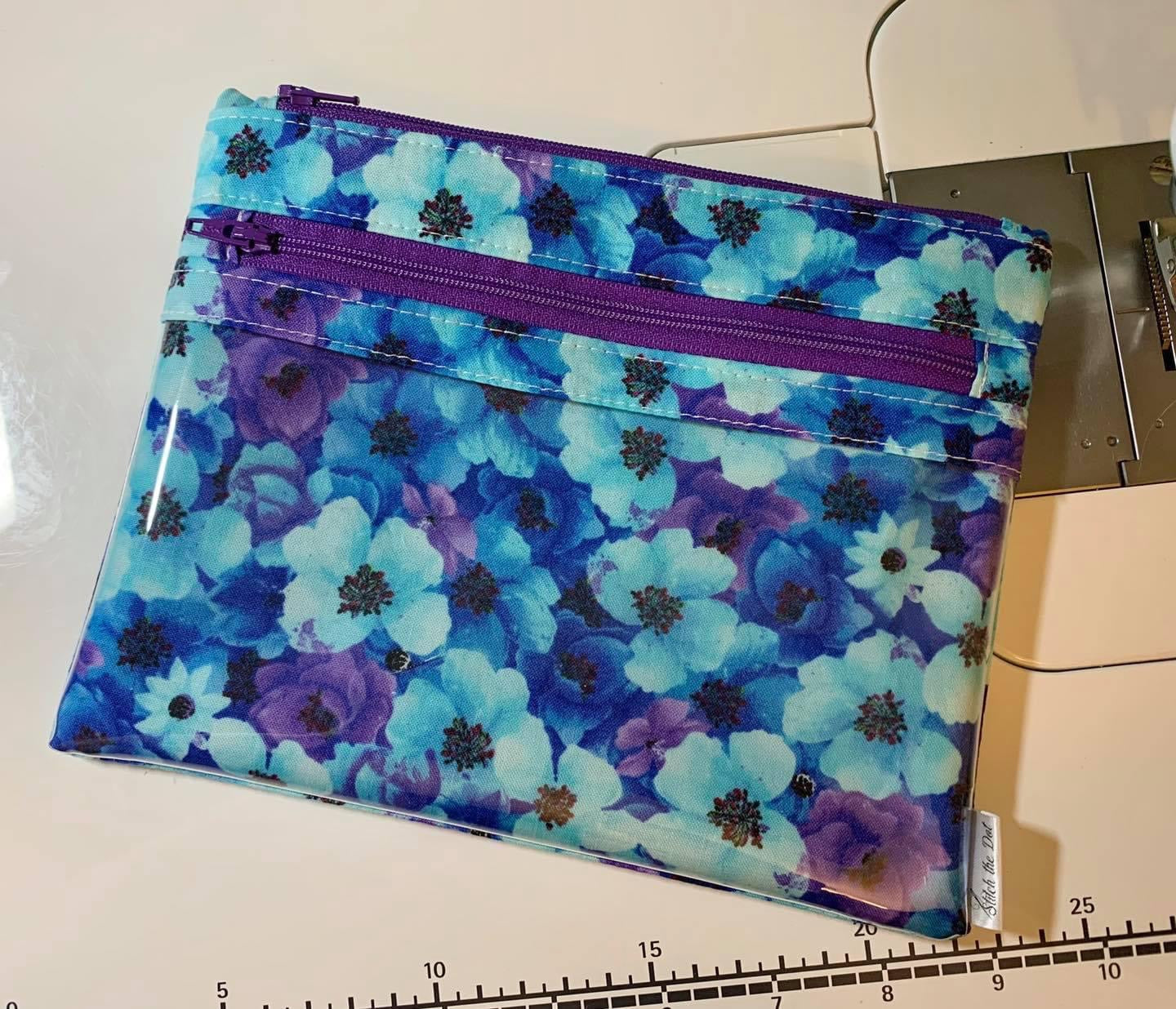 Clear Pocket Double Zipper Pouch digital pattern