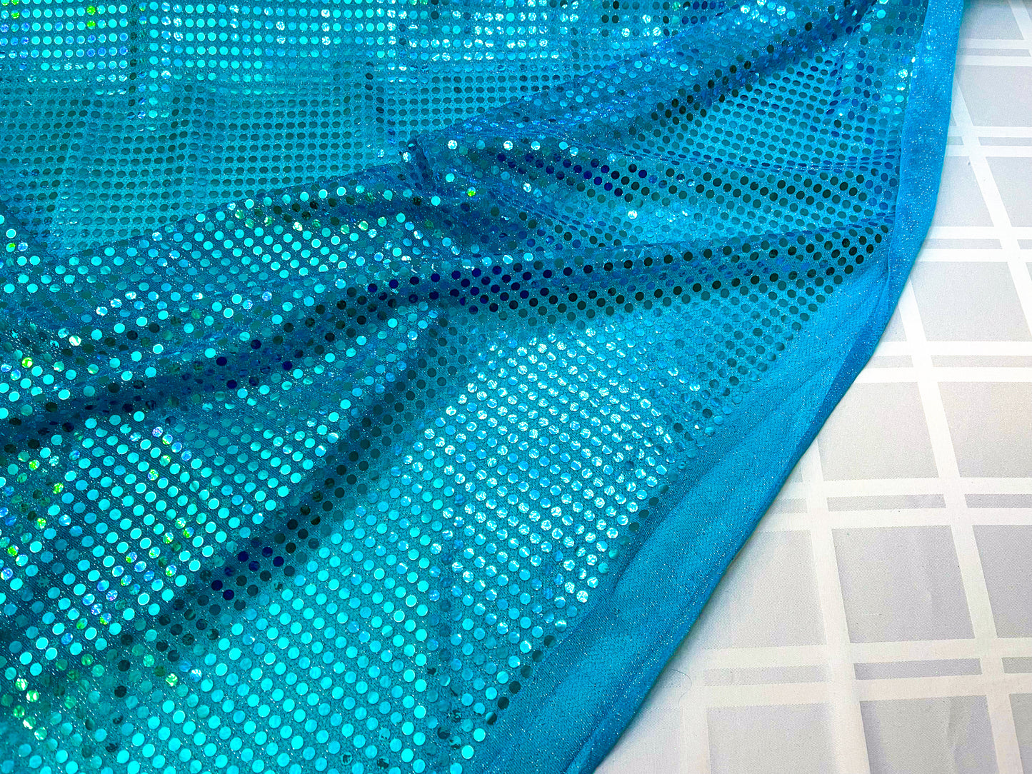 Clearance -blue circle sequins-yardage