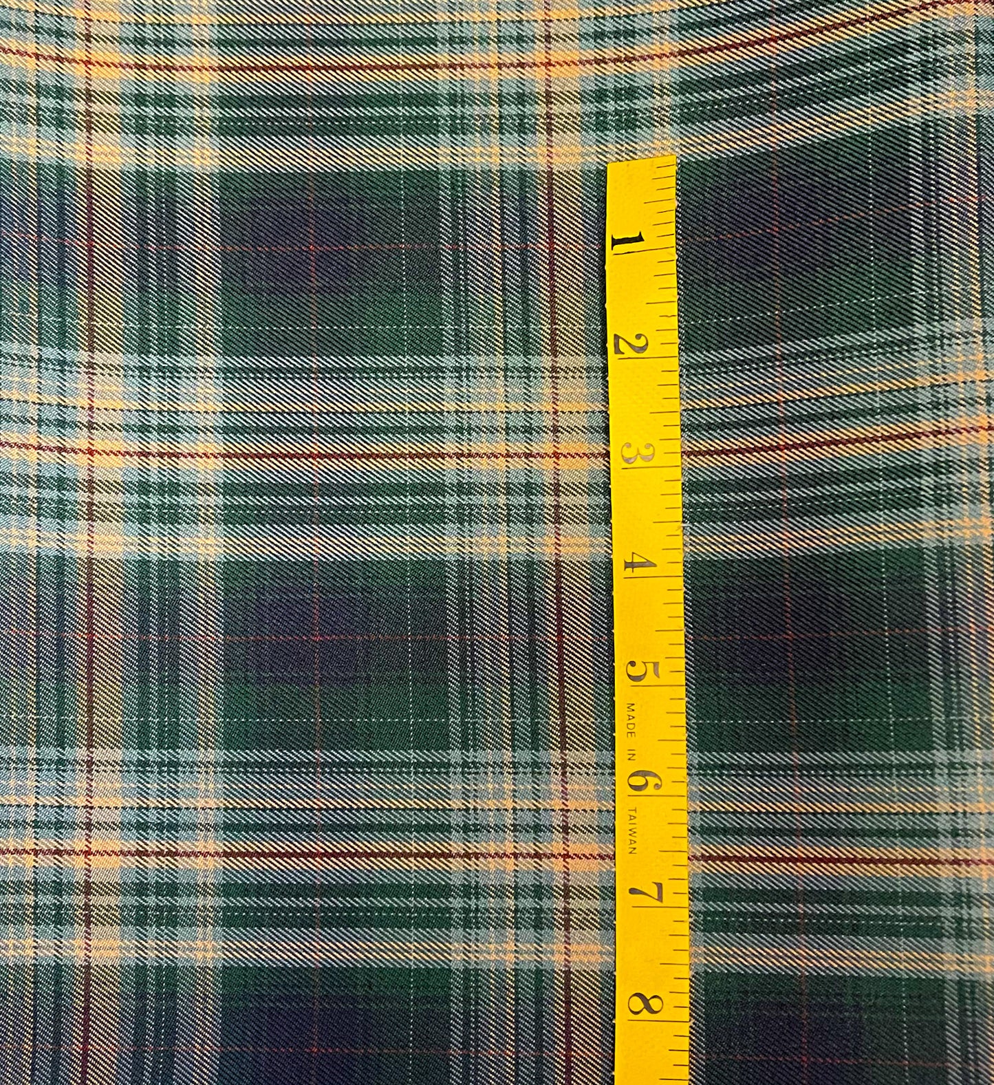 Plaid-dark green and blue