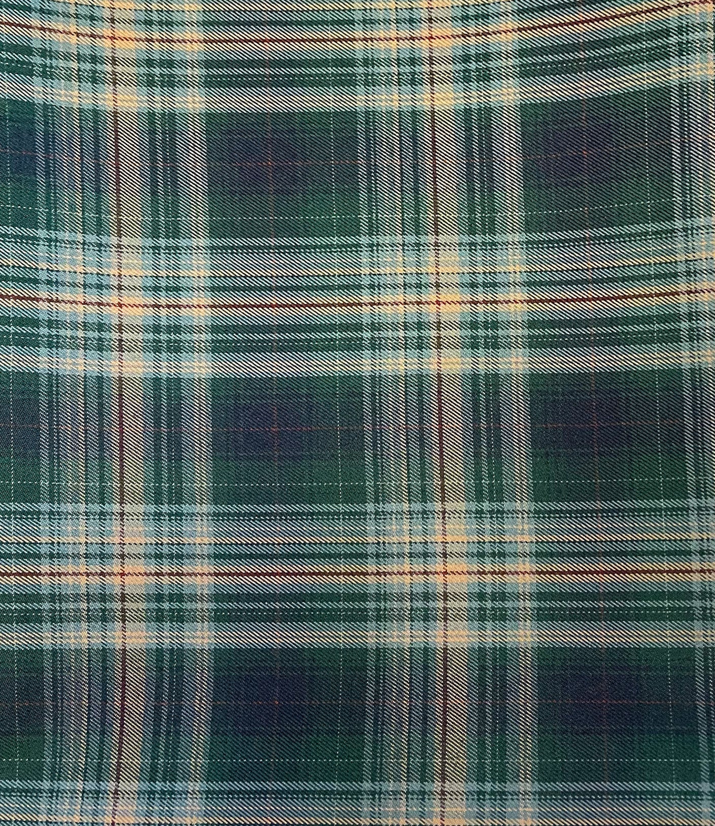 Plaid-dark green and blue