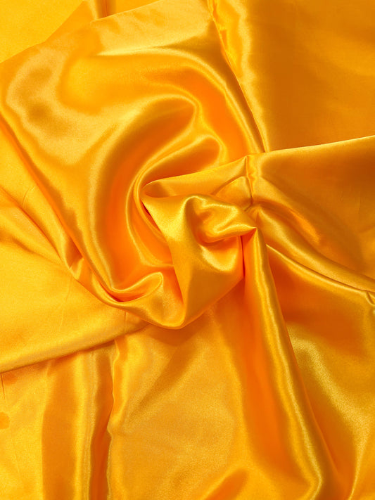 Clearance -golden yellow satin silk yardage